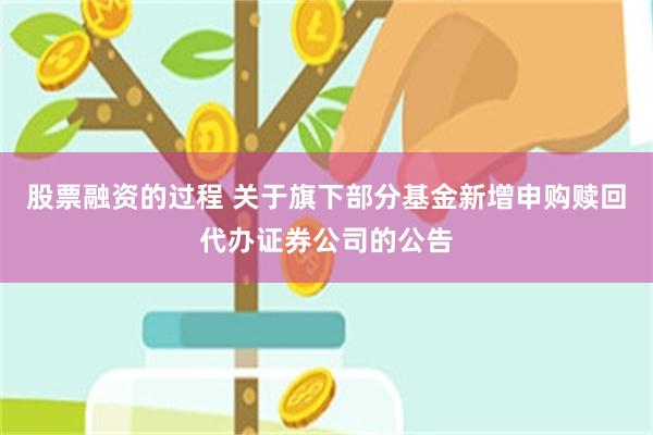 股票融资的过程 关于旗下部分基金新增申购赎回代办证券公司的公告