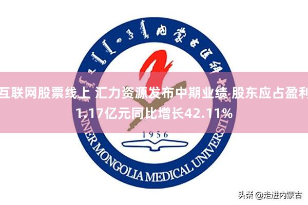 互联网股票线上 汇力资源发布中期业绩 股东应占盈利1.17亿元同比增长42.11%