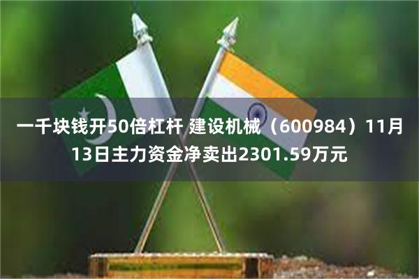 一千块钱开50倍杠杆 建设机械（600984）11月13日主力资金净卖出2301.59万元